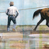 The Takedown, 18" x 36" Framed