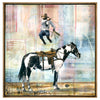 Trick Rider, 36" x 36" Framed