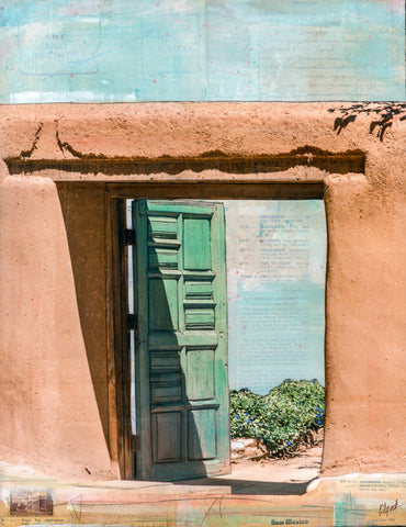 Turquoise Door IV, 18" x 14"