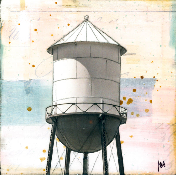 Water Tower IV, 4" x 4"