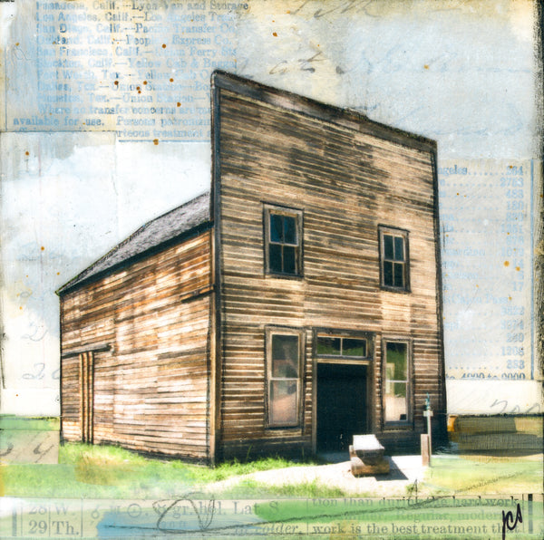 Western Town, 4" x 4"