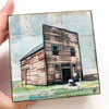 Western Town, 4" x 4"