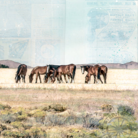 Wild Band, 12" x 36" Framed