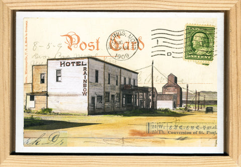 1930s Hotel Row, 4" x 6" framed to 5x7