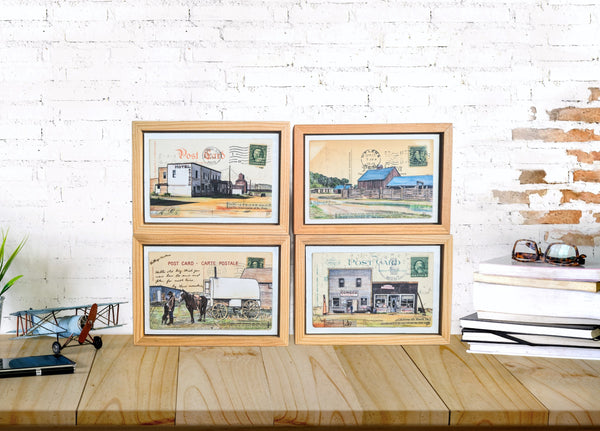 1930s Hotel Row, 4" x 6" framed to 5x7