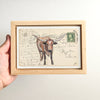 Longhorn Post III, 4" x 6" framed to 5x7