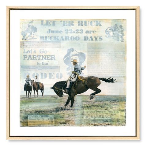 Meet me at the Rodeo, 48" x 48" Framed Installation