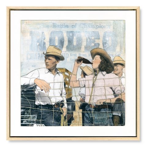 Meet me at the Rodeo, 48" x 48" Framed Installation