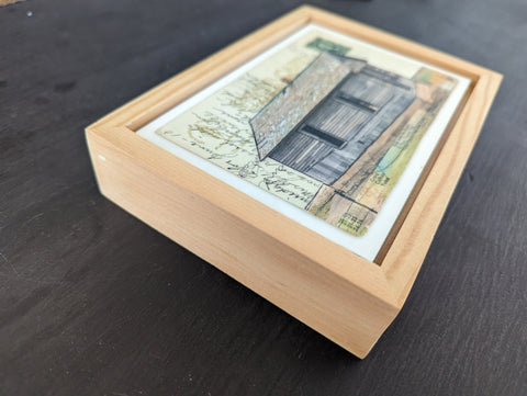 Shell of a Home Postcard, 4" x 6" framed to 5x7
