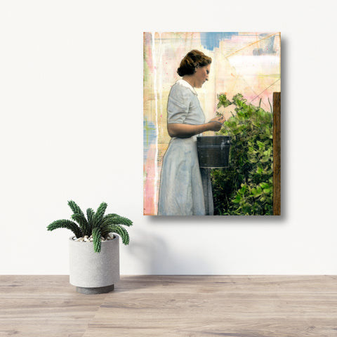 Picking Peas, 12" x 9"