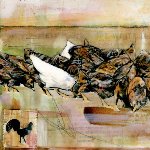 Spring Chickens, 8" x 8"