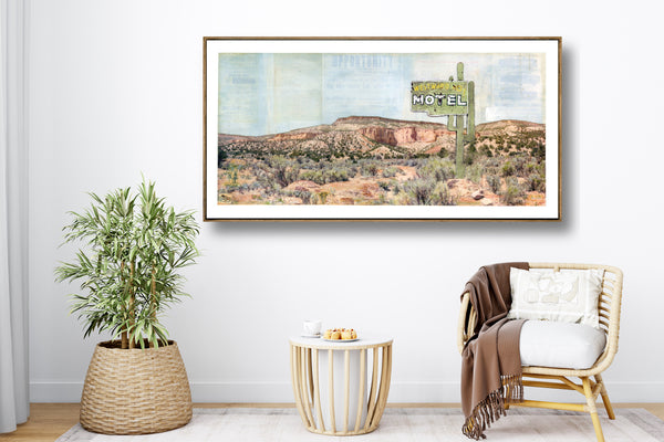 To the Desert, Westward Ho! 24" x 48" Framed