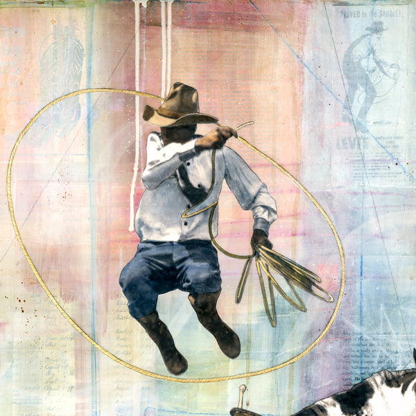 Trick Rider, 36" x 36" Framed