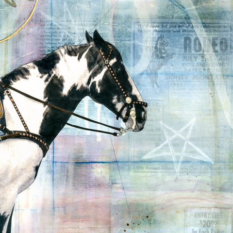 Trick Rider, 36" x 36" Framed