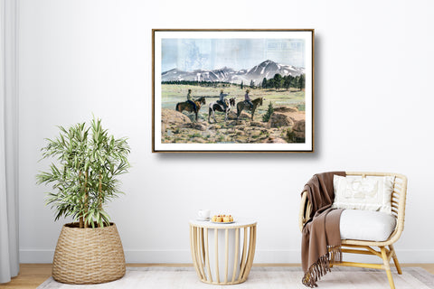 The Western Horsemen, 30" x 40" Framed