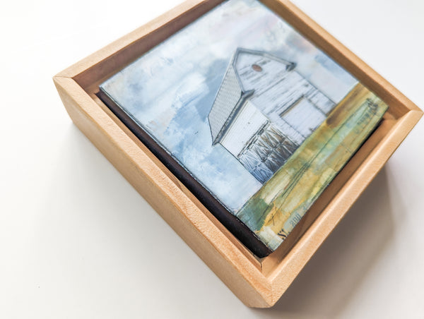 Standing Tall, 4" x 4" framed to 5x5