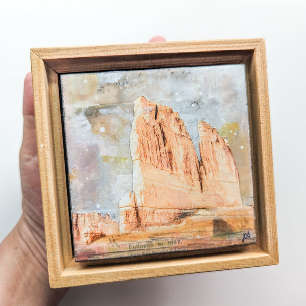 Tall Spire, 4" x 4" framed to 5x5