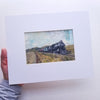 Train Study I, 4x6 original matted to 8x10