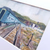 Train Study II, 4x6 original matted to 8x10
