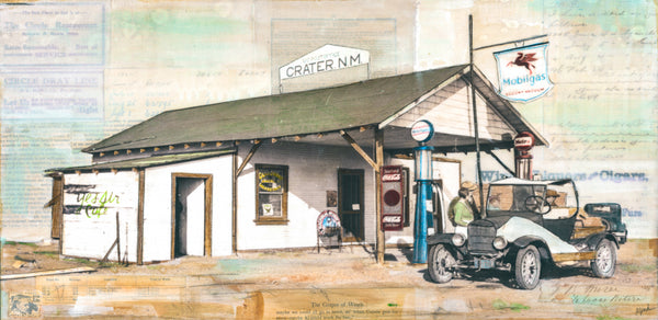 1930s Post & Gas, 10" x 20"