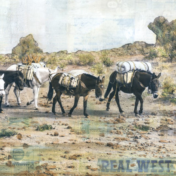 1930s Sheepherder's Pack Train, 30" x 60"