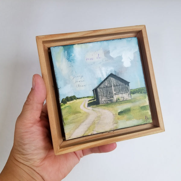 Around the Bend, 4" x 4" (Framed)
