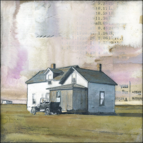 Arriving Home, 4" x 4" (Framed)