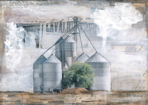 Grain Bins III, 5" x 7" (Framed)