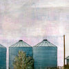 Grain Bins of July, 12" x 24"