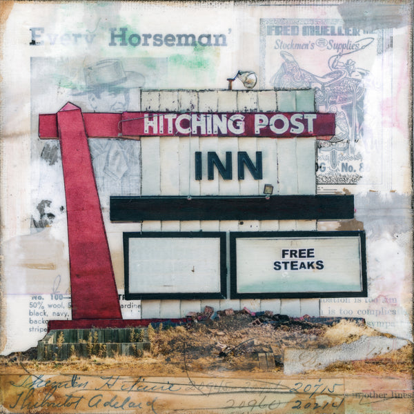 Hitching Post Inn, 6" x 6" (Framed)