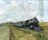 Train Study I, 4x6 original matted to 8x10
