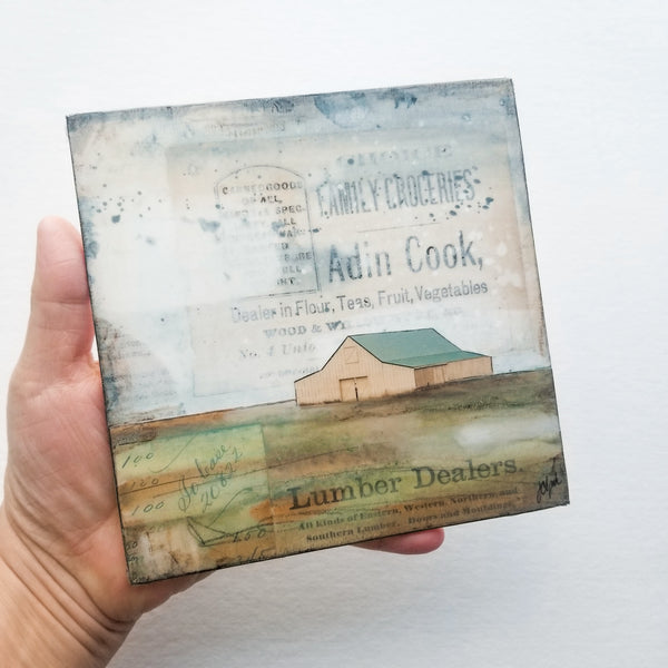 Yellow Barn II, 6" x 6" (Framed)