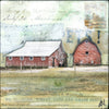 Red Barn V, 4" x 4" (Framed)