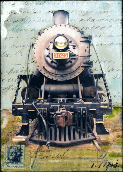 Locomotive 3025, 5" x 7" - J.C. Spock