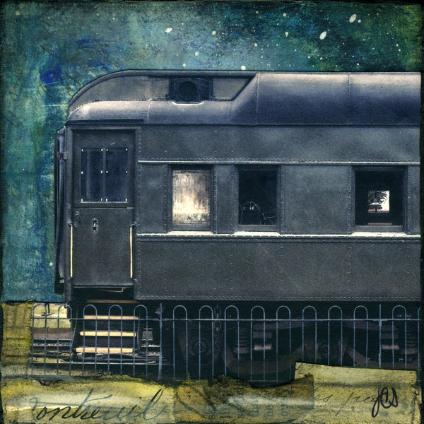 Midnight Train, 4" x 4" - J.C. Spock