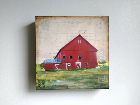 Red Barn II, 8" x 8" - J.C. Spock