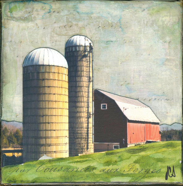 Red Barn III, 4" x 4" - J.C. Spock