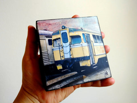 Remi Train, 4" x 4" - J.C. Spock
