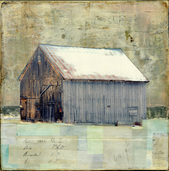 Snowy Barn II, 8" x 8" - J.C. Spock