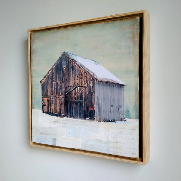 Snowy Barn, 12" x 12" - J.C. Spock