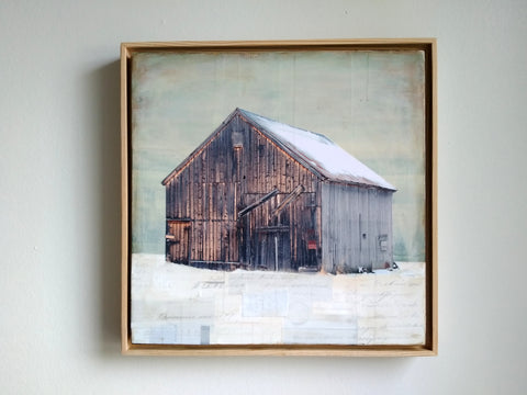 Snowy Barn, 12" x 12" - J.C. Spock