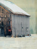 Snowy Barn, 12" x 12" - J.C. Spock