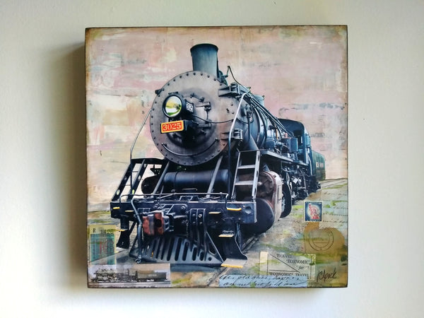 Steam Locomotive 3025, 12" x 12" - J.C. Spock