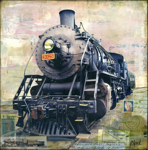 Steam Locomotive 3025, 12" x 12" - J.C. Spock