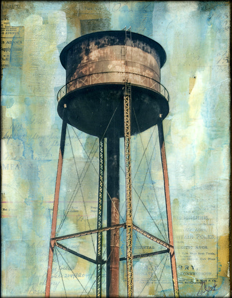 Water Tower II 9" x 12" - J.C. Spock