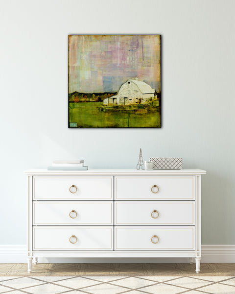 White Barn, 20" x 20" - J.C. Spock