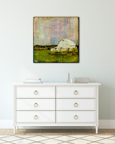 White Barn, 20" x 20" - J.C. Spock