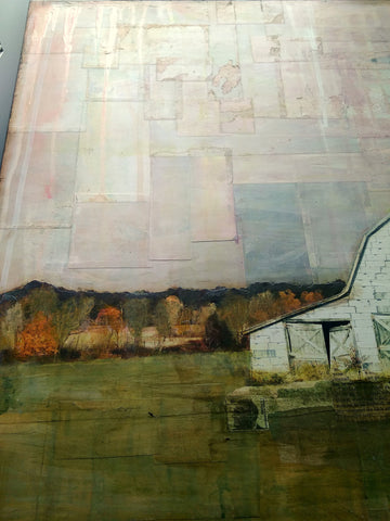 White Barn, 20" x 20" - J.C. Spock