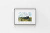 Train Study I, 4x6 original matted to 8x10